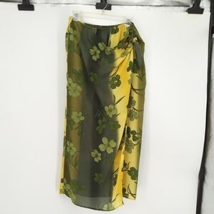 PATRICIA JONES SIZE LARGE TROPICAL FAUX WRAP SKIR